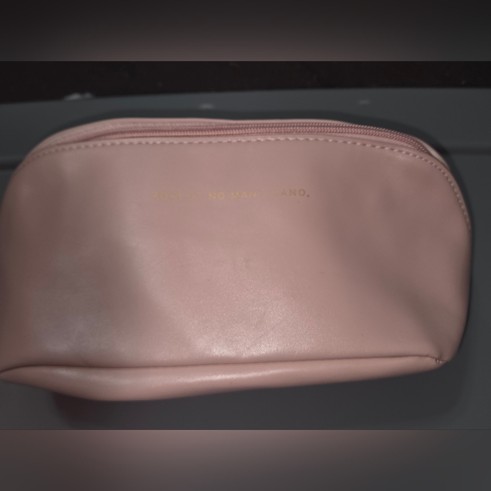 Rose Of No Mans Land Light Pink & Gold Makeup Case Bag
